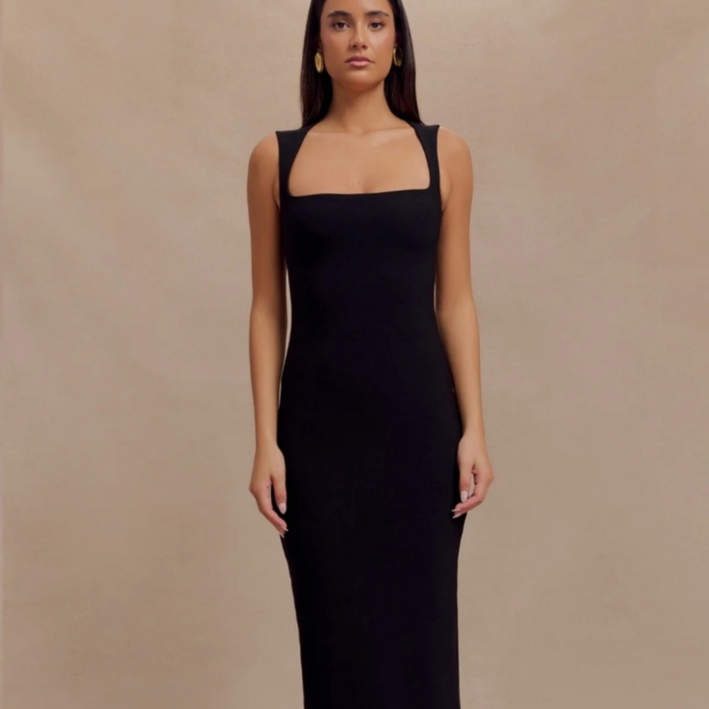 NWT Meshki Frida Crepe black Midi Dress Size XL - Picture 4 of 14